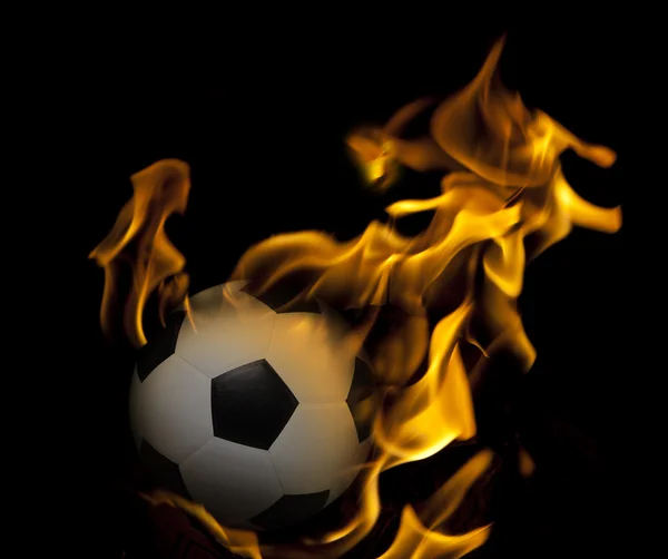 Soccer football on fire