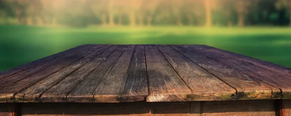 Old wood table in field