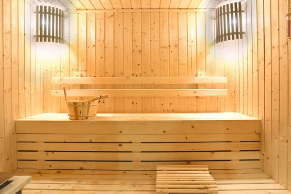 Wooden sauna room