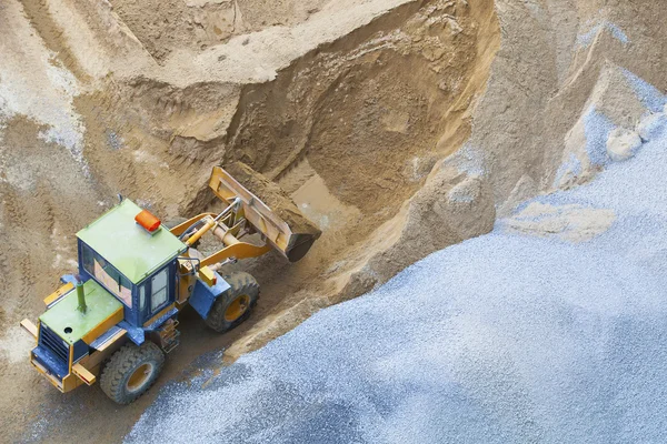 Bulldozer working in construction site