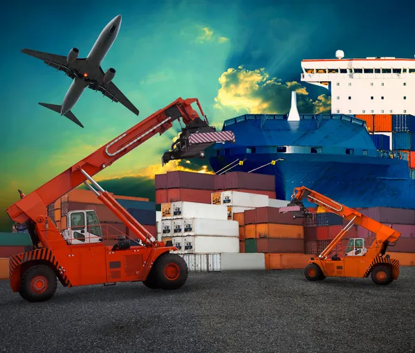 Ship yard  logistic by land transport and air plane use for tran
