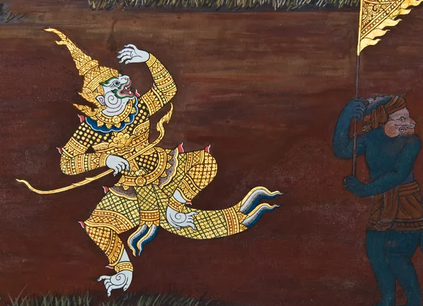 Masterpiece of traditional Thai style painting art