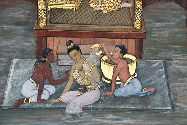 Masterpiece of traditional Thai style painting art