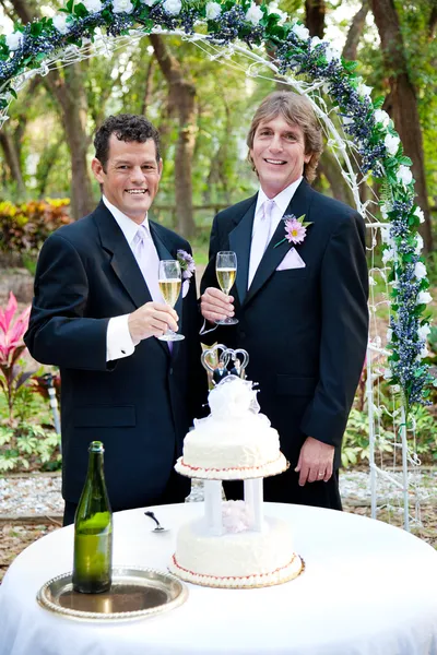Gay Male Couple at Wedding Reception