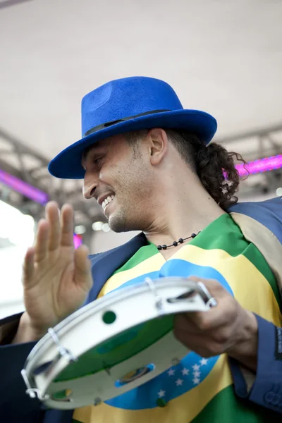 WARSAW, POLAND, SEPT 8: Unidentified Carnival musician on the XV Ribbon Walk against the Breast Cancer september 8, 2012 in Warsaw, Poland.