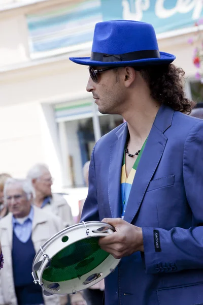 WARSAW, POLAND, SEPT 8: Unidentified Carnival musician on the XV Ribbon Walk against the Breast Cancer september 8, 2012 in Warsaw, Poland.