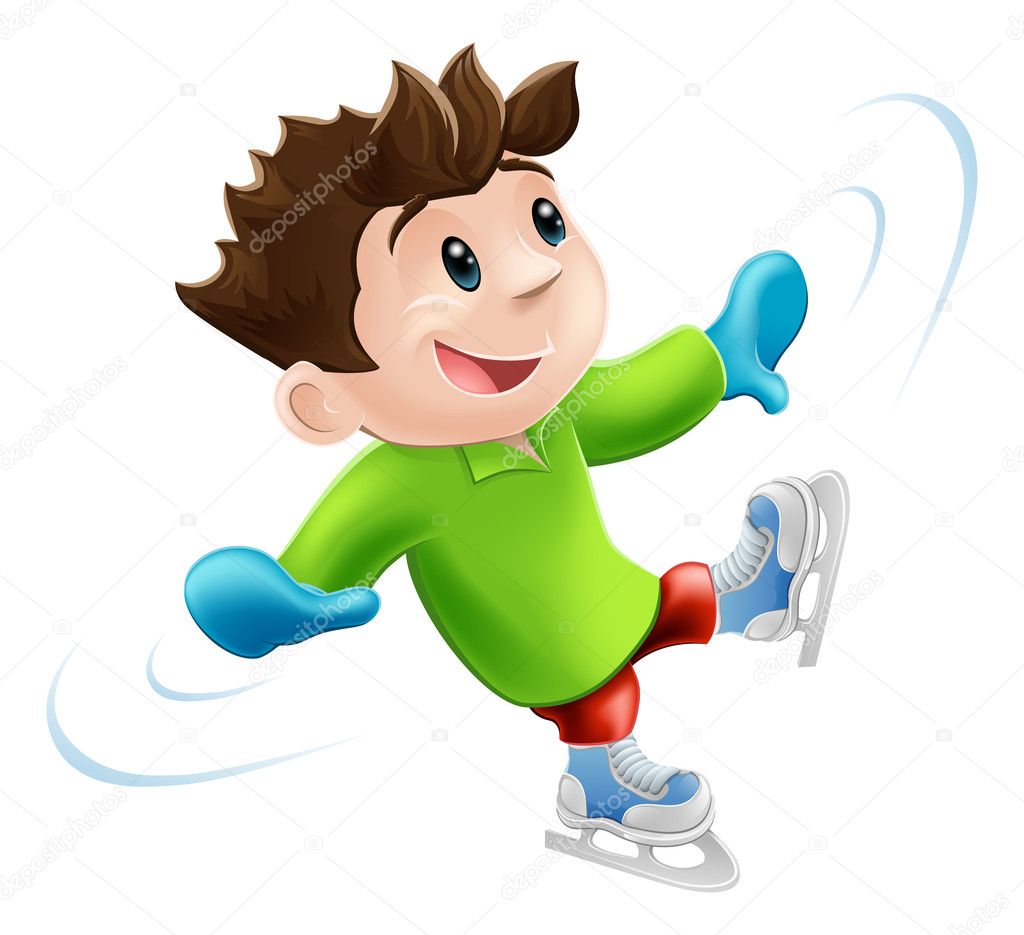 Ice skating cartoon — Stock Vector © Krisdog #11501619