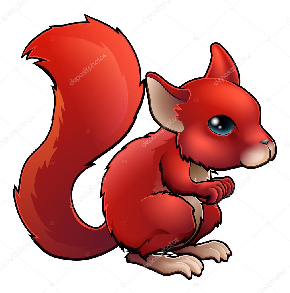 Red Cartoon Squirrel — Stock Vector © Krisdog 12265792