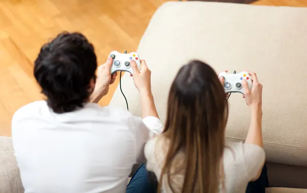 Couple playing video games