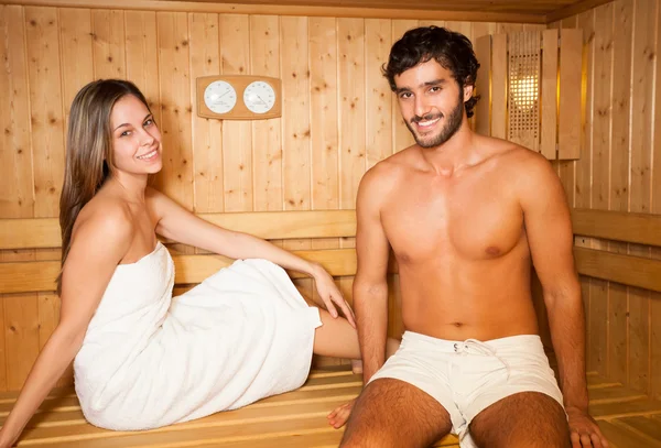 Sauna bath in a steam room