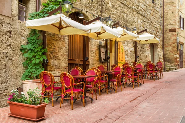 Small cafe on the corner of the old city in Italy