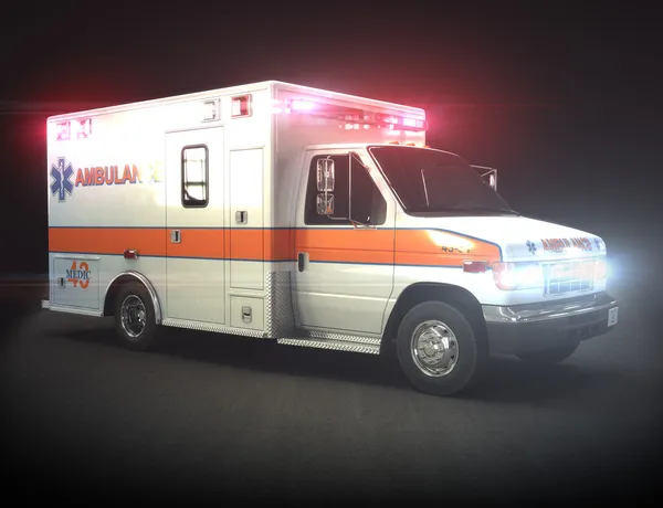 Ambulance with lights