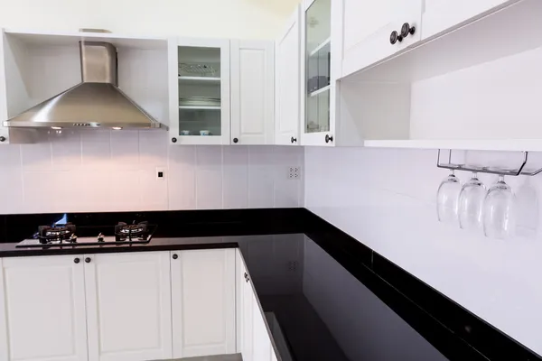 Modern white clean kitchen interior