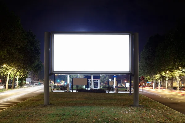 Blank billboard at night