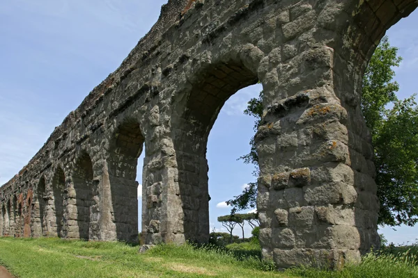 Stone arches of ancient Roman aqueduct
