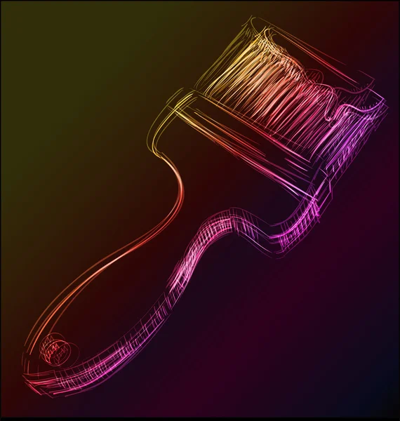 Glowing brush sketch icon