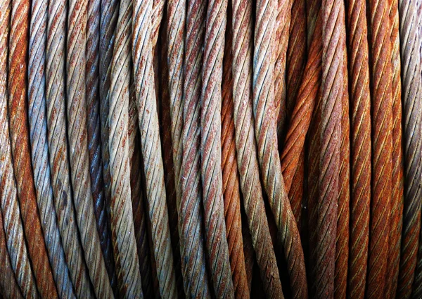 Rusty wire ropes