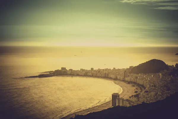 Copacabana Beach vintage view in Rio de Janeiro, Brazil