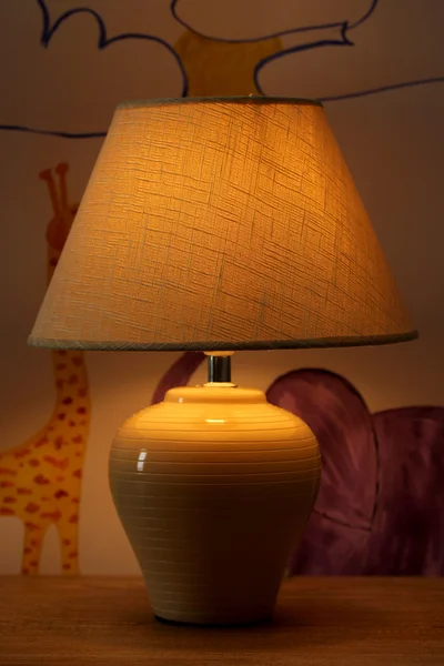 Table lamp on bright background