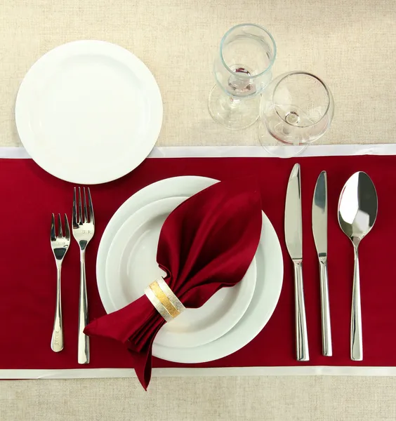 Holiday table setting, close up