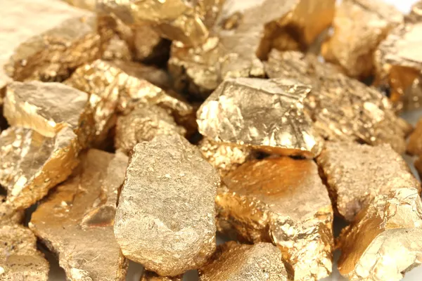 Golden nuggets close-up