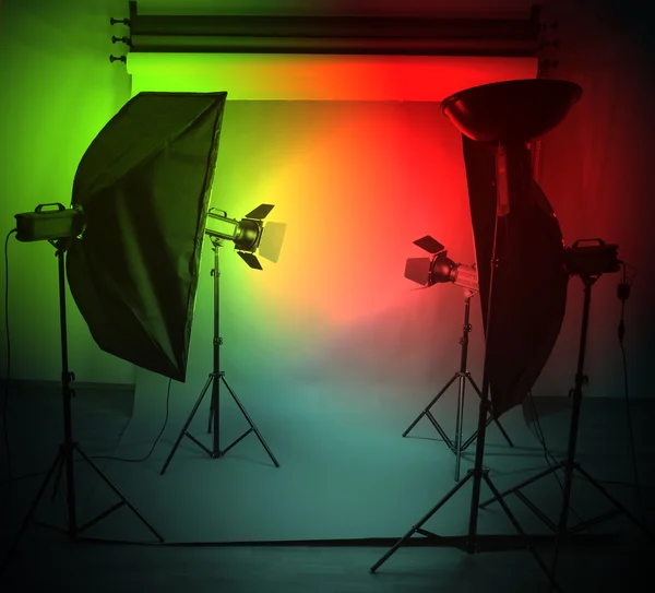 Photo studio with lighting equipment
