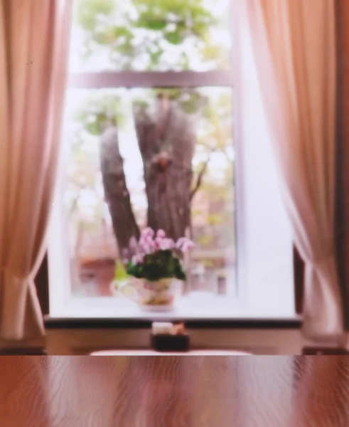 Wooden table on room background