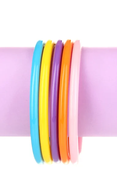 Colorful fashion bracelets isolated on white