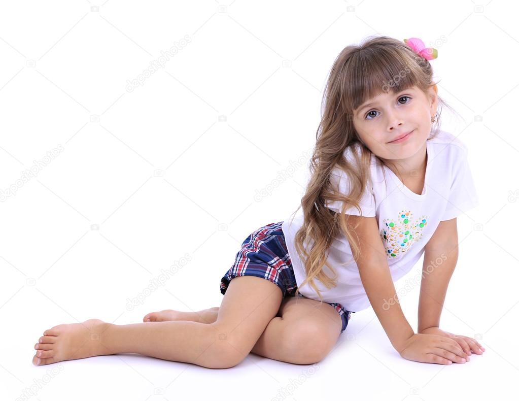 Posing Isolated Posing Isolated On White Stock Photo