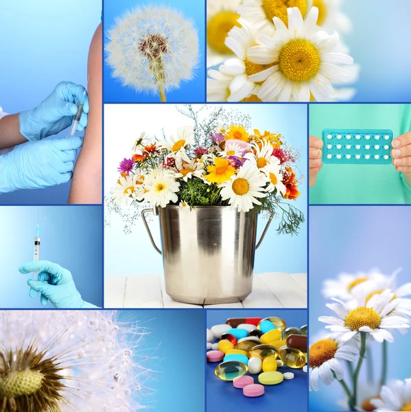 Collage of allergy theme
