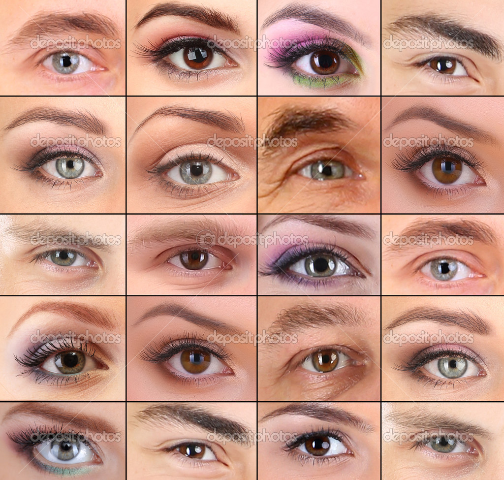 Collage Different Peoples Eyes Collage Different Peoples Eyes