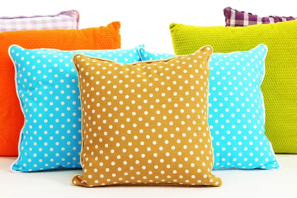 Colorful pillows isolated on white