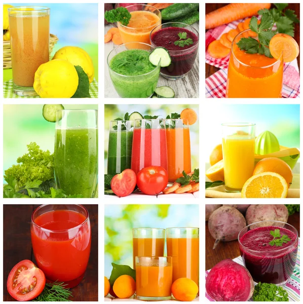 Fresh juice collage