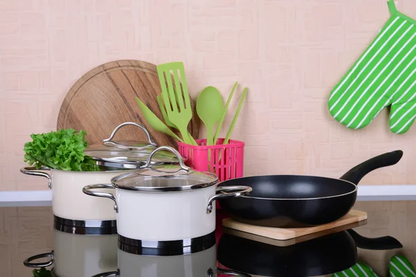 Kitchen tools on table in kitchen