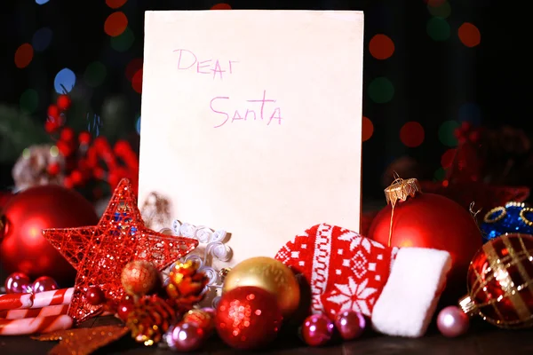 Letter to Santa Claus on Christmas lights