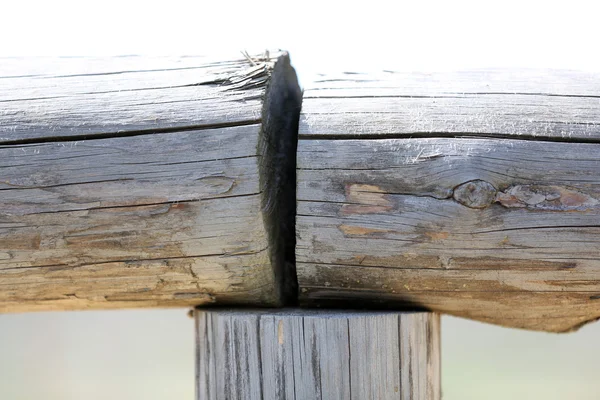 Wooden fence, close-up, on nature background