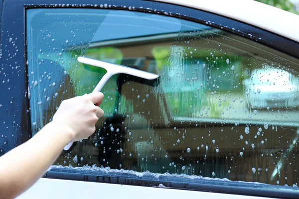 Hand washing car window