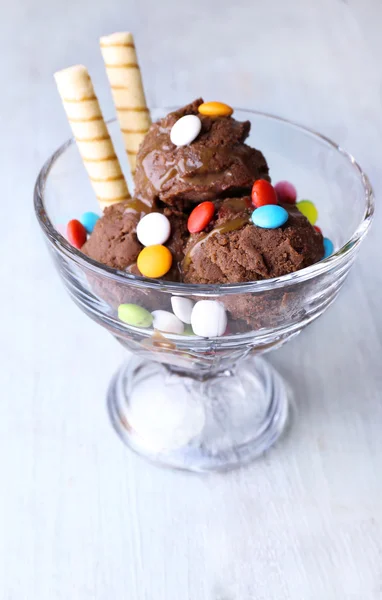 Ice cream with candies