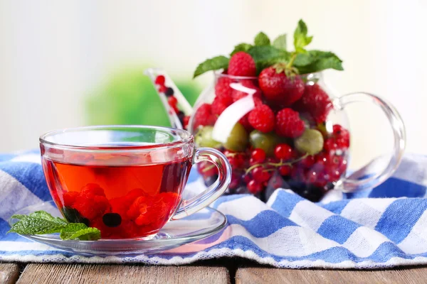 Fruit red tea with wild berries
