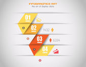 Infographic design template with paper tags.