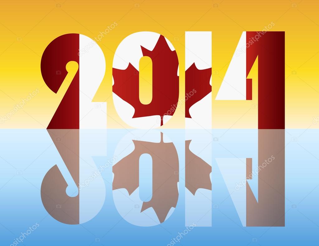 New Year 2014 Canada Flag Illustration — Stock Vector © jpldesigns