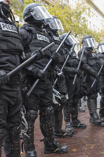 Portland Police in Riot Gear During Occupy Portland 2011 Protest