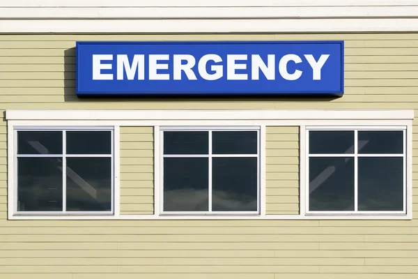 Emergency Sign Outside Hospital Building
