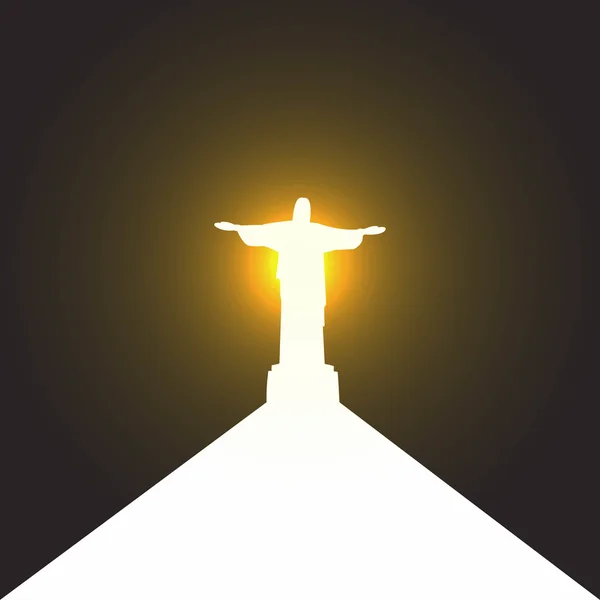 Silhouette of a statue of Jesus Christ in Rio de Janeiro, the pa