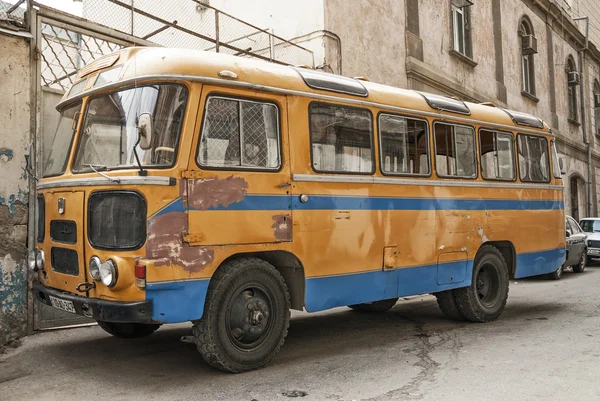 Old soviet bus in baku azerbaijan