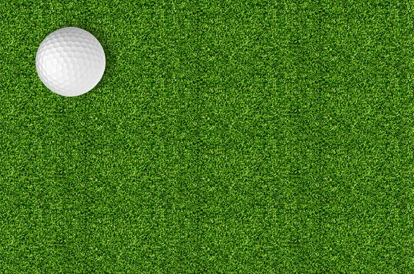 Golf ball on the green grass of the golf course