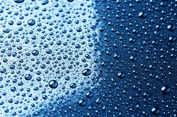Water droplets are blue