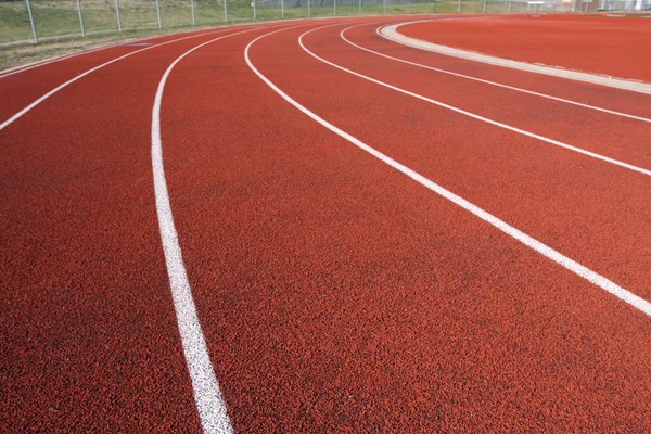 Curve of a Red Running Track