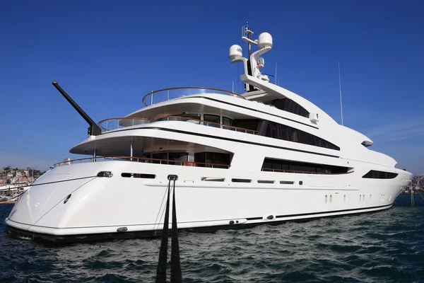 Luxury yacht in harbor