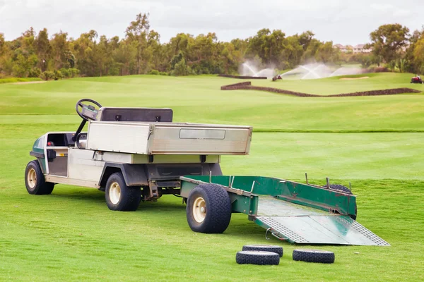 Service car  in the golf field